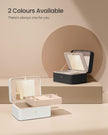 2-Layer Jewellery Box – Faux Leather – Ink Black – Removable Tray with Mirror