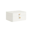 Jewellery Box – Fabric – Cloud White – 2-Layer with Mirror and Removable Tray