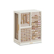 360° Rotating Jewellery Box – Wood – Cloud White – 7 Drawers with Glass Window and Open Design