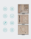 3-Layer Jewellery Organiser – Wood – White – Glass Lid with 2 Drawers