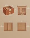 3-Tier Jewellery Box – Glass and Wood – Caramel Brown and Gold – Organiser with Drawers