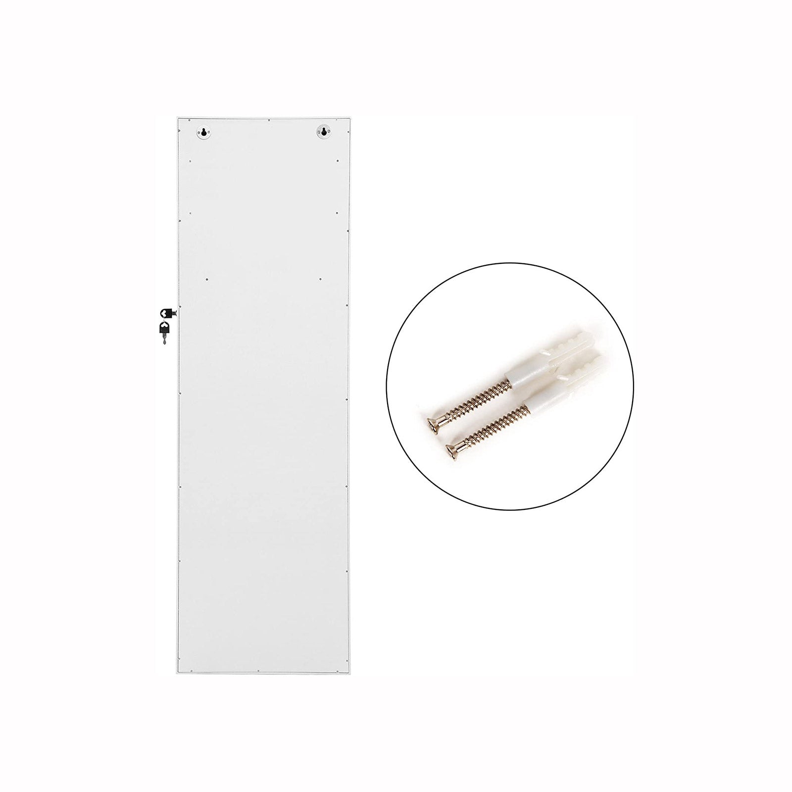 Jewelry Cabinet – MDF – White – Wall-Mounted and Lockable