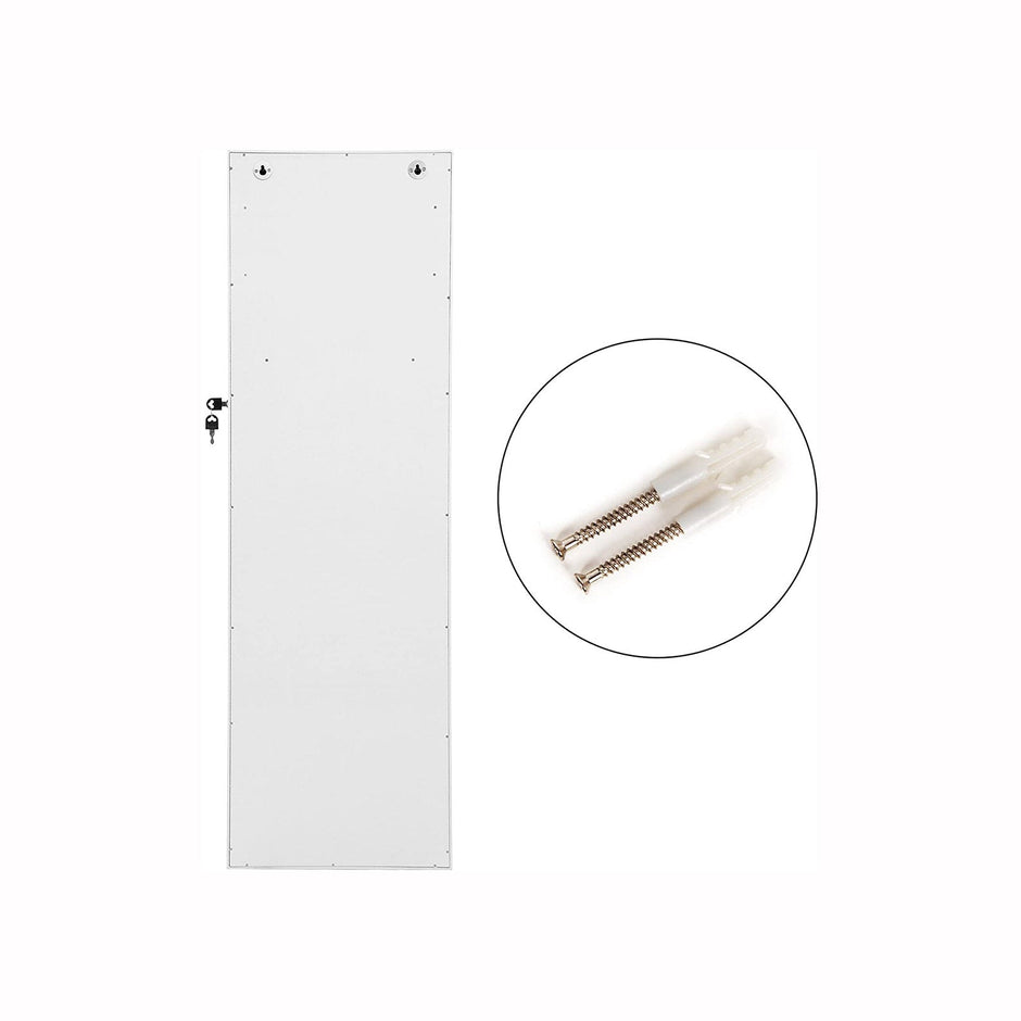 Jewelry Cabinet – MDF – White – Wall-Mounted and Lockable