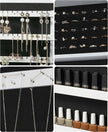Lockable Jewellery Cabinet – Wood – White – Wall-Mounted with Mirror and Space-Saving Design