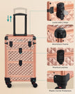 Beauty Case – Plastic – Black – Mobile with 4 Removable Universal Wheels and 3-Level Top