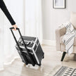 Makeup Case – Plastic – Black – Lockable, Wheeled Design with Extendable Trays