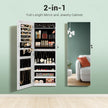 Jewelry Cabinet Armoire – Wood – White – Lockable Wall-Mounted with Full-Length Mirror