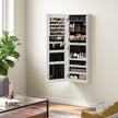 Jewelry Cabinet Armoire – Wood – White – Lockable Wall-Mounted with Full-Length Mirror