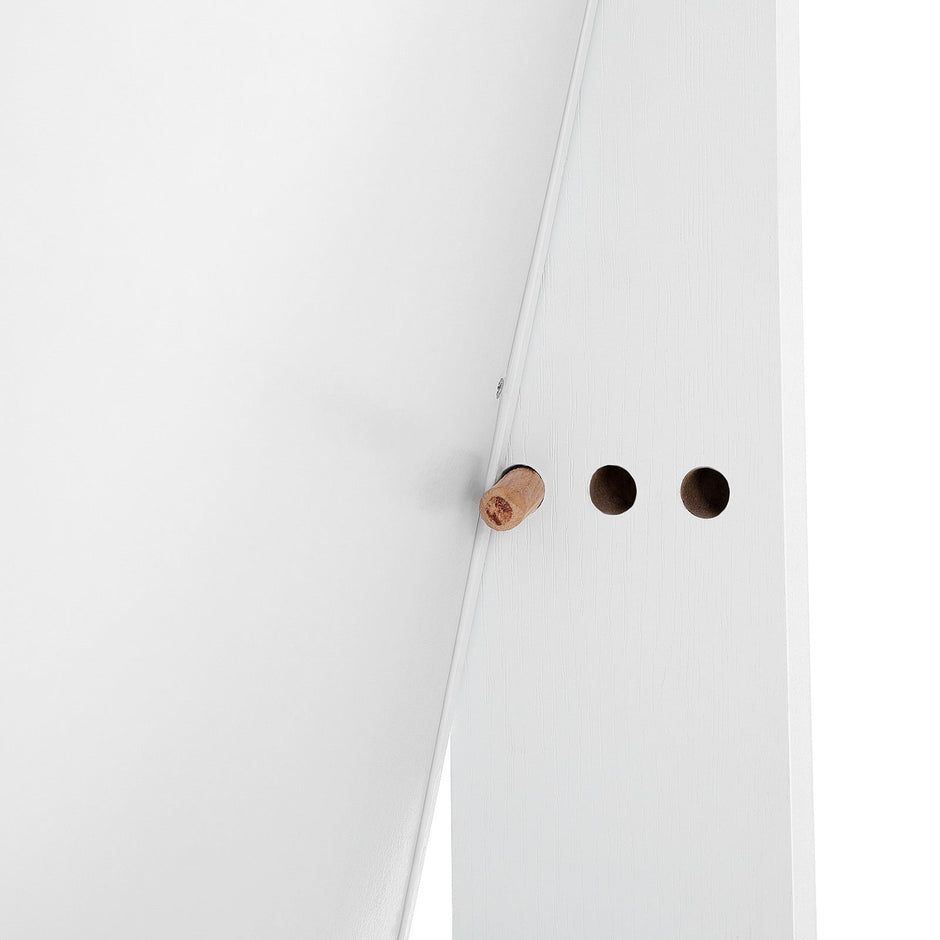 Jewelry Cabinet Armoire – Wood – White – Freestanding with Full-Length Mirror and Lockable Storage