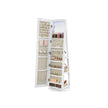 Jewellery Cabinet – Wood – Rustic Brown – Full-Length Mirror with 360° Swivel and LED Lighting