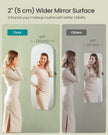Mirror Cabinet – MDF – White with Greige Lining – Lockable, Rounded, Wall/Door Mounted, LED with Interior Mirror