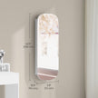 Jewellery Cabinet – Wood – White and Light Grey – Lockable Wall/Door Mounted with LED Mirror and Interior Mirror
