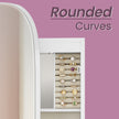 Jewellery Cabinet – Wood – White and Light Grey – Lockable Wall/Door Mounted with LED Mirror and Interior Mirror