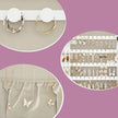 Jewellery Cabinet – Wood – White and Light Grey – Lockable Wall/Door Mounted with LED Mirror and Interior Mirror
