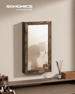 Wall-Mounted Jewellery Cabinet – Mirrored – White – Lockable Organiser