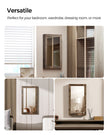 Wall-Mounted Jewellery Cabinet – Mirrored – White – Lockable Organiser
