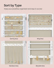 Jewelry Cabinet – Wood – Brown – Full Length Standing Mirror with Simple Assembly