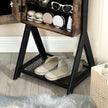 Jewelry Cabinet – Steel Frame – Rustic Brown and Black – Lockable with Mirror and Mesh Shelf