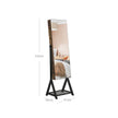 Jewelry Cabinet – Steel Frame – Rustic Brown and Black – Lockable with Mirror and Mesh Shelf