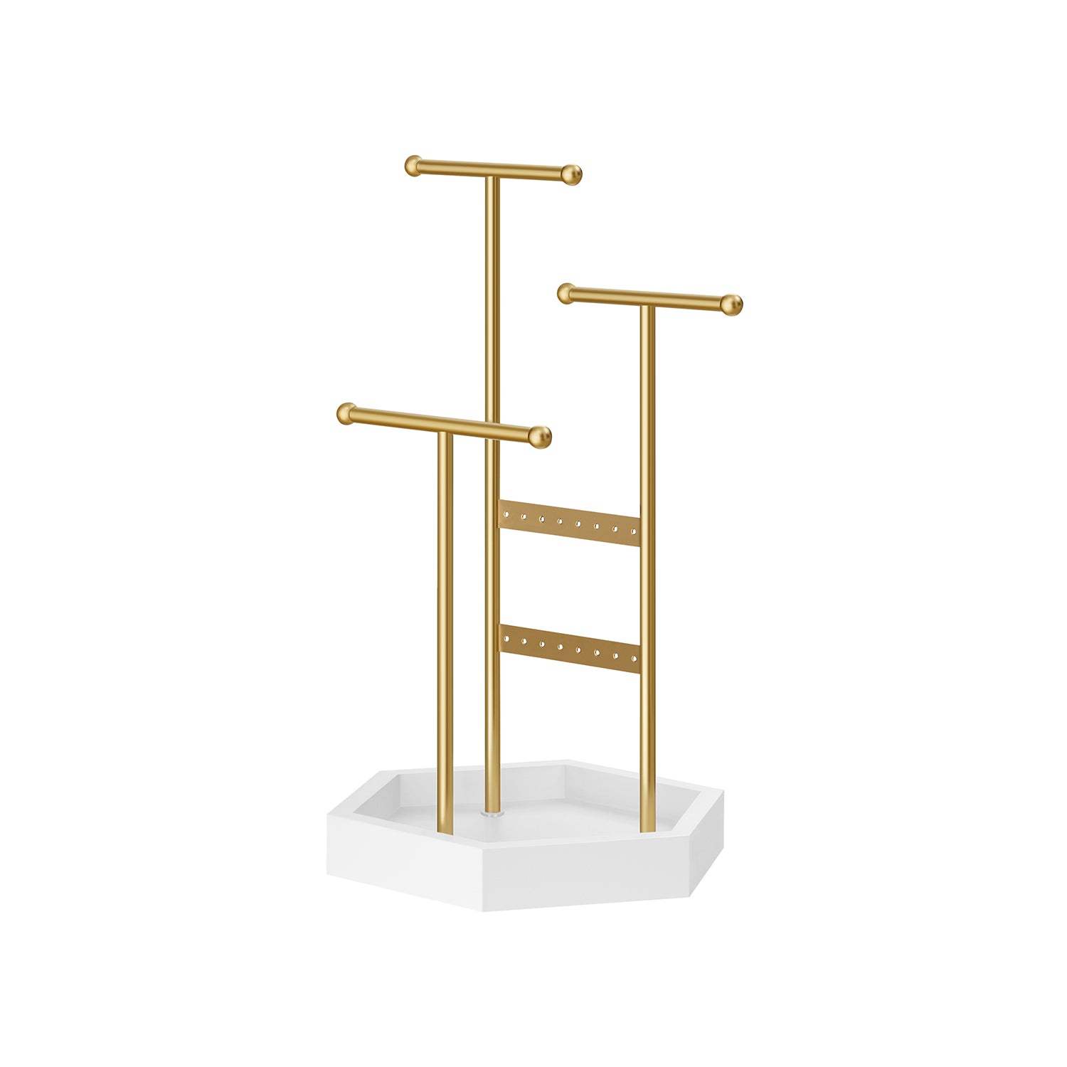 Jewellery Stand – Metal – Multi-Color – 4 Independent Zones with Bottom Tray
