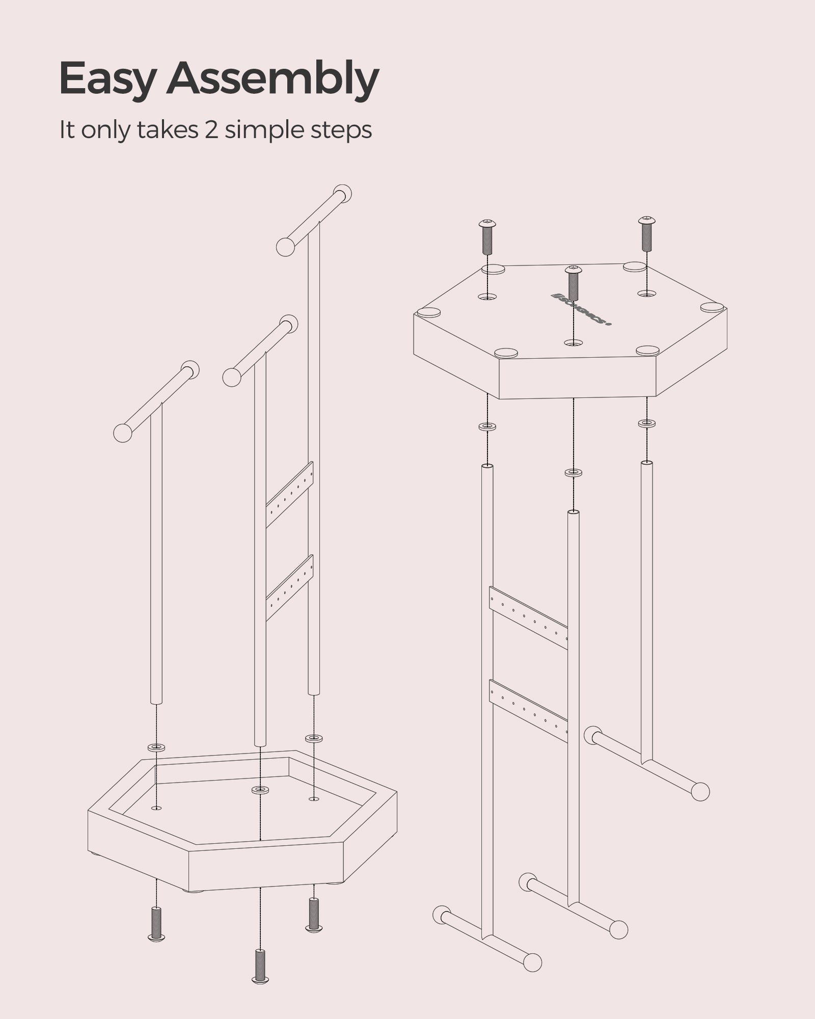 Jewellery Stand – Metal – Multi-Color – 4 Independent Zones with Bottom Tray