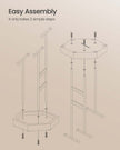 Jewellery Stand – Metal – Dove Grey and Cloud White – 3 Tiers with 1 Tray and 4 Independent Zones