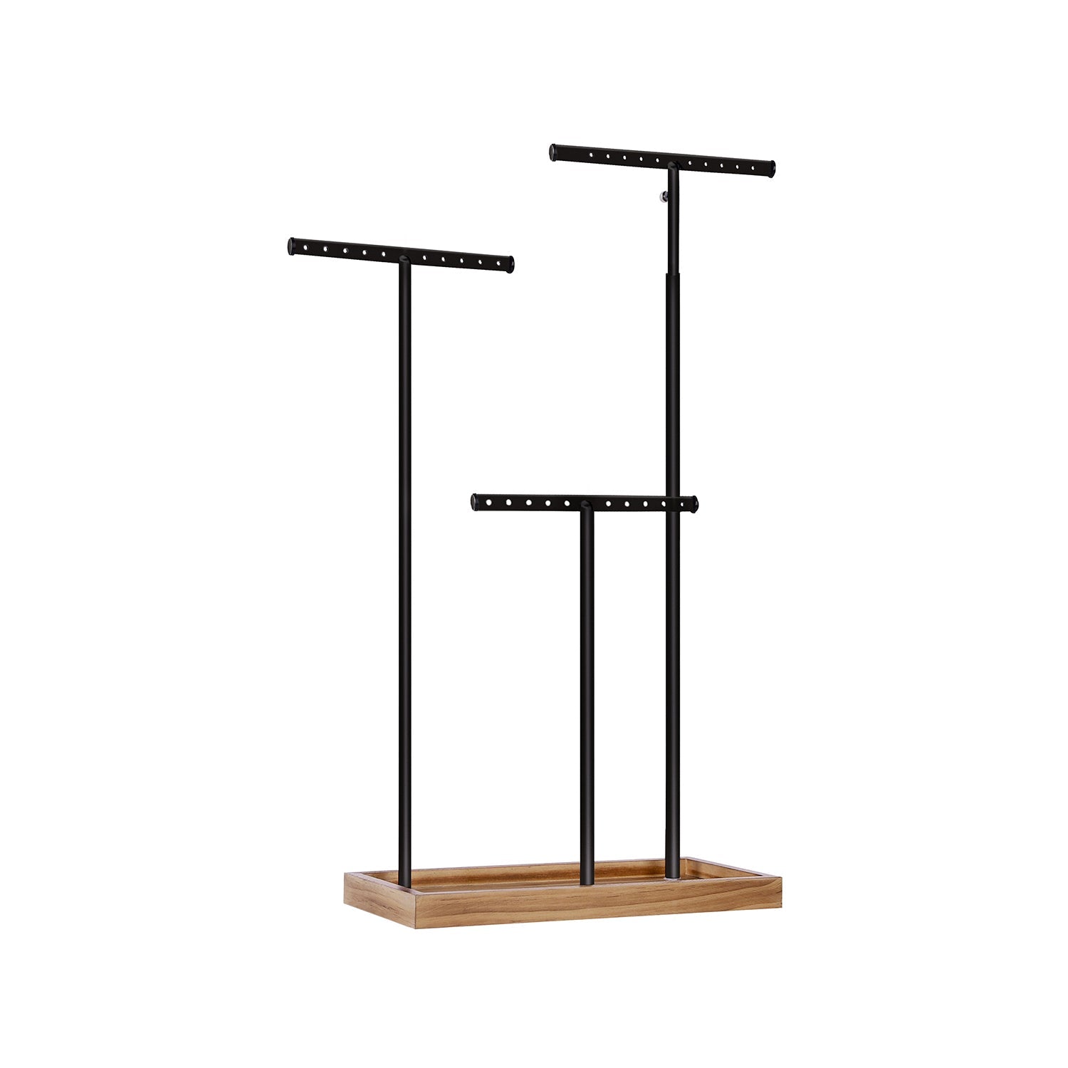 Jewellery Display Stand – Metal – Rustic Brown and Ink Black – Adjustable Height with T-Bars