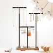 Jewellery Display Stand – Metal – Rustic Brown and Ink Black – Adjustable Height with T-Bars