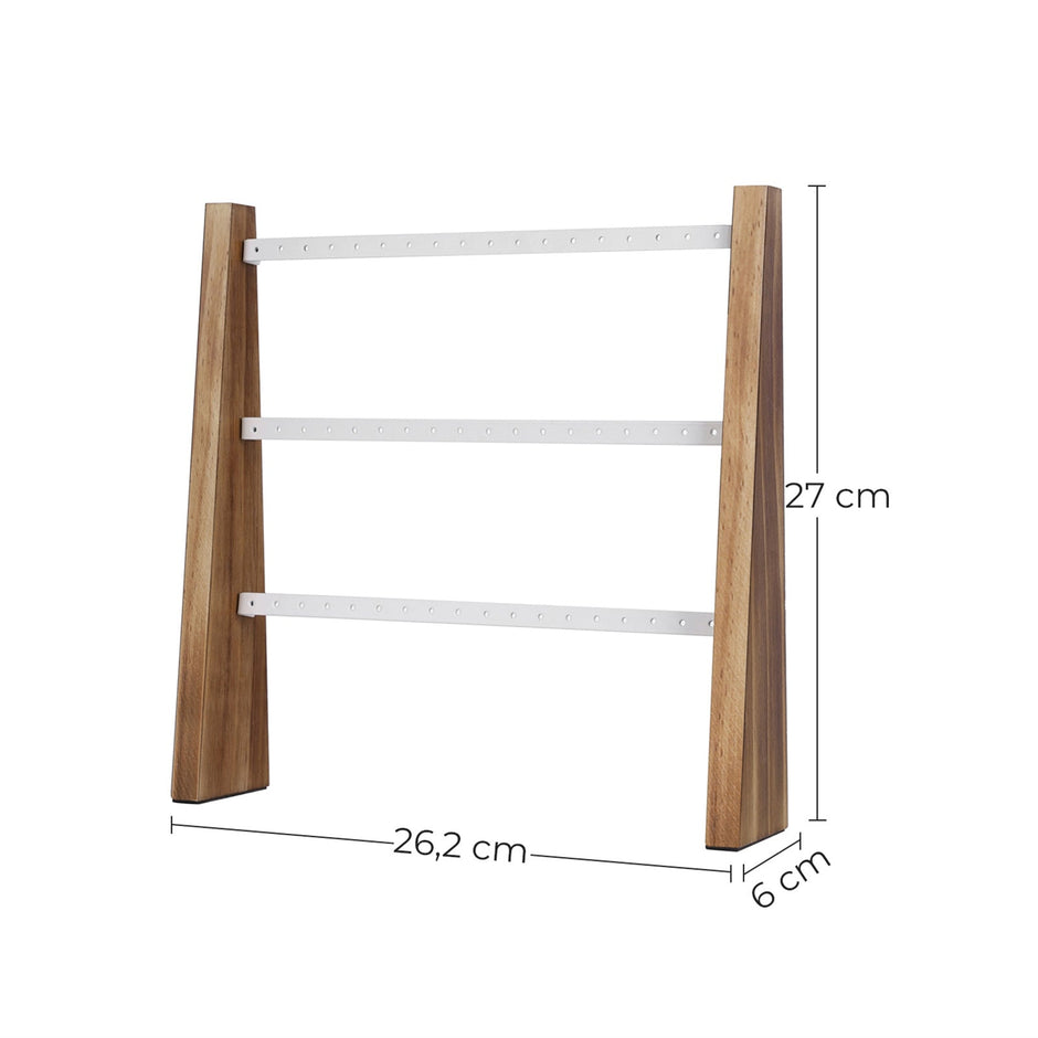 Wall-Mounted Jewellery Display Stand – Metal – Rustic Brown and White – Adjustable Angle