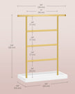 4-Tier Jewellery Stand – Metal – White and Gold – Includes Base Tray for Organizing Accessories