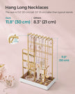 Jewellery Display Stand – Metal Frame and Velvet Tray – Gold – Earring, Bracelet, and Necklace Holder