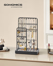 Jewellery Display Stand – Metal Frame – Velvet Tray – Multi-Functional Organiser for Earrings, Bracelets, and Necklaces