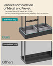 Jewellery Display Stand – Metal Frame – Velvet Tray – Multi-Functional Organiser for Earrings, Bracelets, and Necklaces