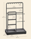 Jewellery Display Stand – Metal Frame – Velvet Tray – Multi-Functional Organiser for Earrings, Bracelets, and Necklaces