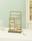 Jewellery Display Stand – Metal Frame – Laurel Green – Velvet Tray and Organiser for Earrings, Bracelets, and Necklaces