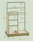 Jewellery Display Stand – Metal Frame – Laurel Green – Velvet Tray and Organiser for Earrings, Bracelets, and Necklaces