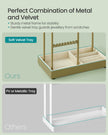 Jewellery Display Stand – Metal Frame – Laurel Green – Velvet Tray and Organiser for Earrings, Bracelets, and Necklaces