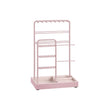 Jewellery Display Stand – Metal Frame – Jelly Pink – Velvet Tray and Multi-Holder Design