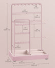 Jewellery Display Stand – Metal Frame – Jelly Pink – Velvet Tray and Multi-Holder Design