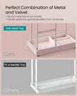 Jewellery Display Stand – Metal Frame – Jelly Pink – Velvet Tray and Multi-Holder Design