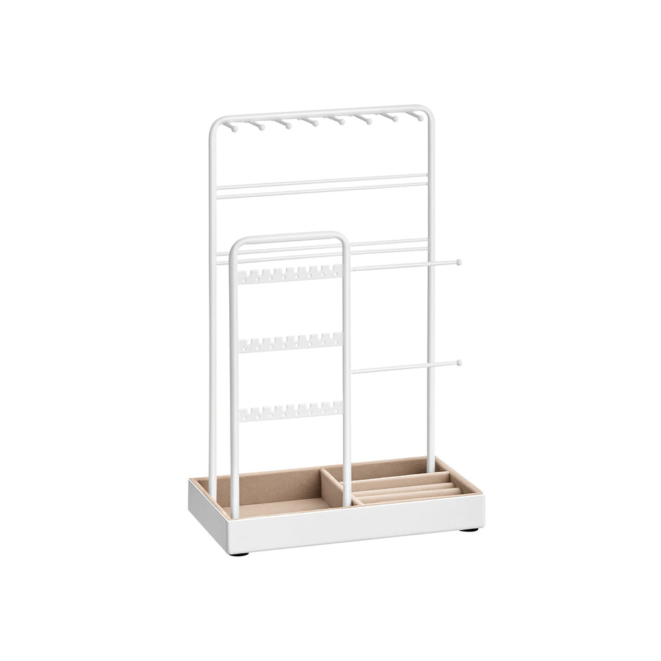 Jewellery Stand – Metal Frame and Velvet Tray – Black – Multi-Functional Organiser and Display for Earrings, Bracelets, and Necklaces