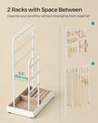Jewellery Stand – Metal Frame and Velvet Tray – Black – Multi-Functional Organiser and Display for Earrings, Bracelets, and Necklaces