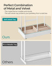 Jewellery Stand – Metal Frame and Velvet Tray – Black – Multi-Functional Organiser and Display for Earrings, Bracelets, and Necklaces