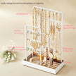 Jewelry Organizer – Metal – Clear – Multi-Functional Display Stand with Velvet Tray