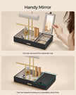 Jewellery Display Stand – Metal – Black – Includes Mirror and Multi-Functional Holders for Earrings, Bracelets, Necklaces, and Rings