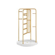 Rotating Jewellery Stand – Metal – Champagne Gold – 4 Independent Sections with Bottom Tray