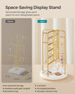 Rotating Jewellery Stand – Metal – Champagne Gold – 4 Independent Sections with Bottom Tray