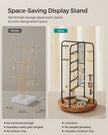 Rotating Jewellery Stand – Metal – Ink Black – 4 Independent Sections with Bottom Tray