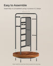 Rotating Jewellery Stand – Metal – Ink Black – 4 Independent Sections with Bottom Tray