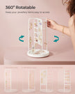 Rotating Jewellery Stand – Metal – Cloud White – 4 Independent Sections with Bottom Tray